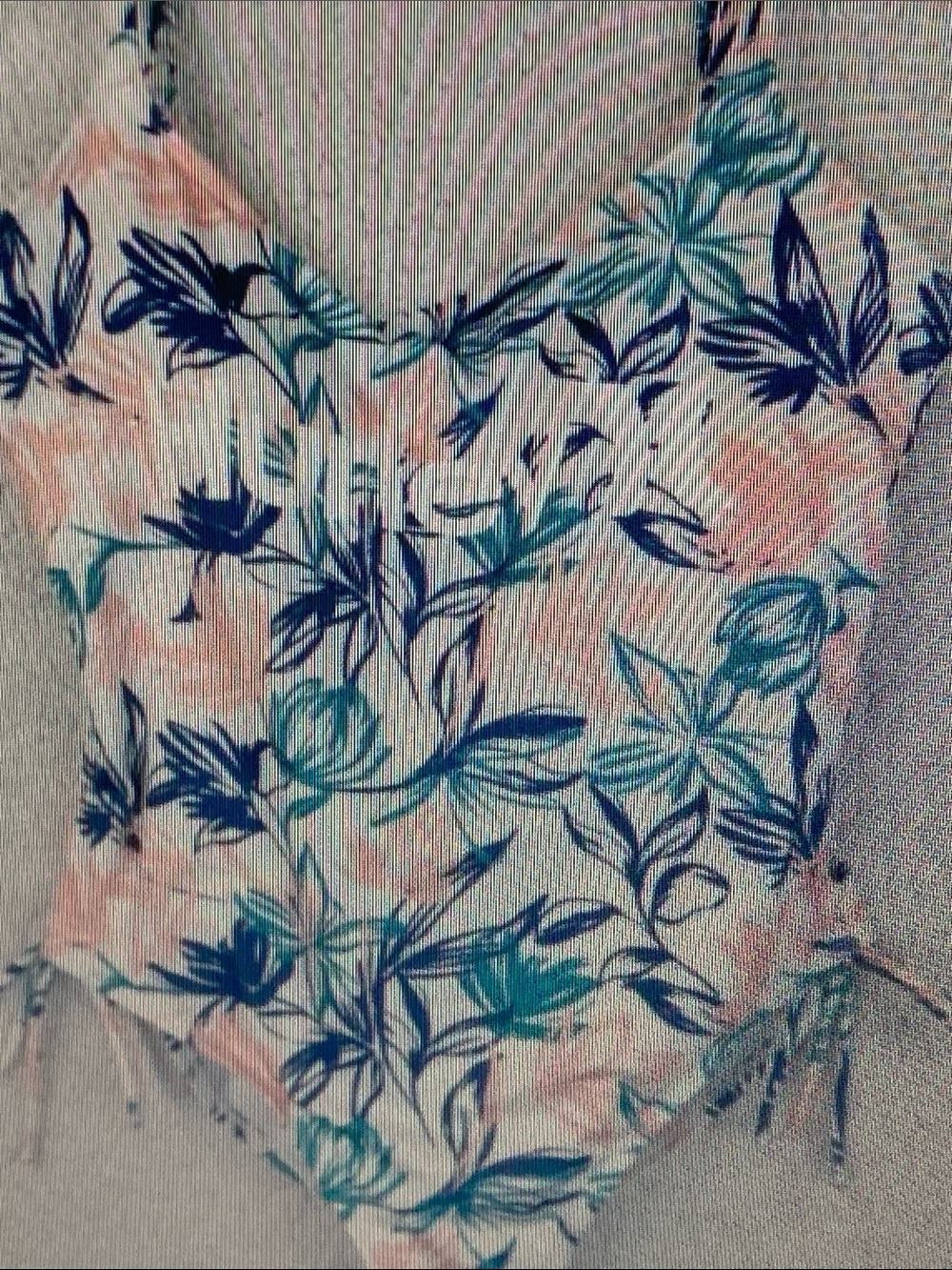 Hurley Floral Camisole in Teal, Navy & Blush